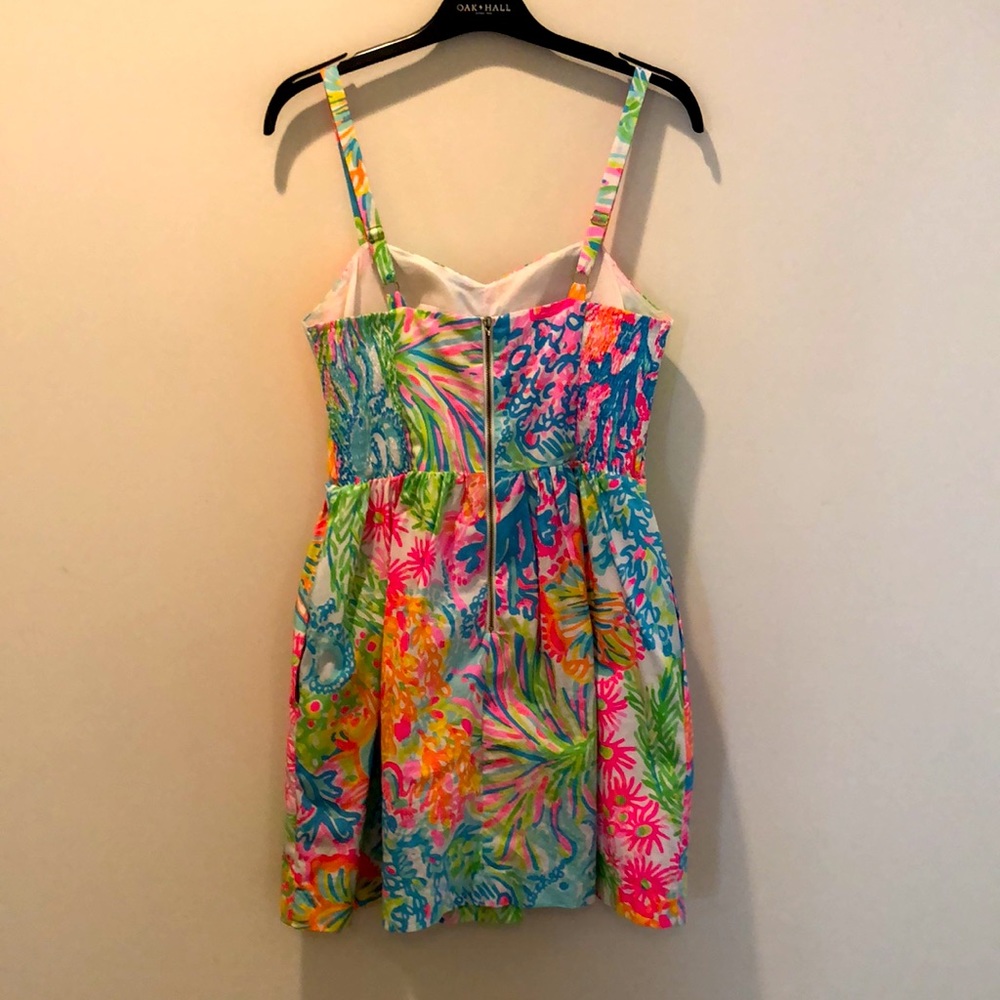 Lilly Sundress. Neon Multi-Colored Floral Pattern. - Picture 2 of 7